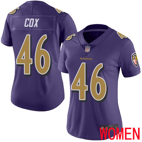 Baltimore Ravens Limited Purple Women Morgan Cox Jersey NFL Football #46 Rush Vapor Untouchable